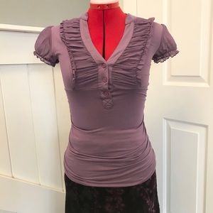Be Mine Purple Ruffle Top & Velvet Skirt S M